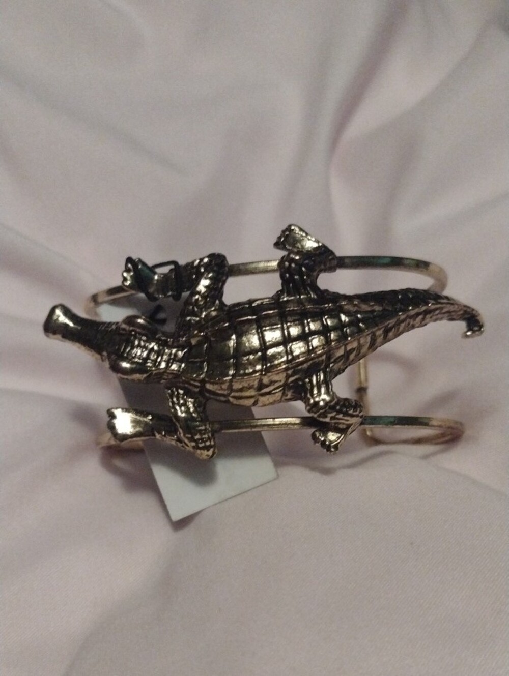Yochi Gold Alligator Statement Cuff Bracelet - Picture 4 of 8